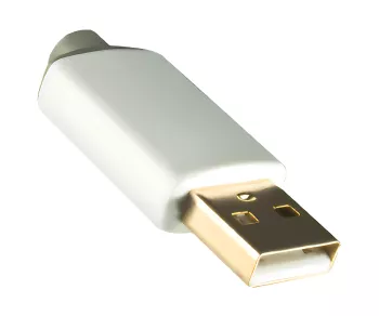 USB HQ cable, A to micro B plug, gold-plated plug, white, DINIC box with Euro hole, 1m